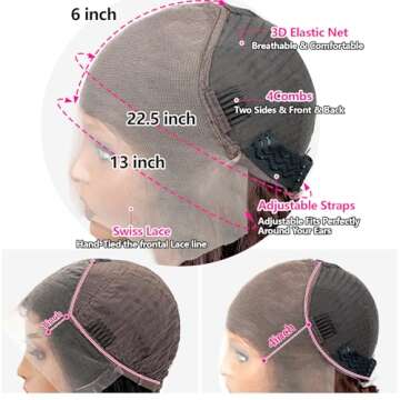 Yumkot 26Inch Chocolate Brown 13x6 Body Wave Lace Front Wigs Human Hair Pre Plucked 180% Density HD Full Lace Frontal Wigs with Baby Hair Colored Wigs for Women