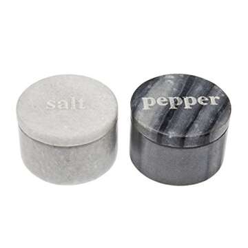 Godinger Covered Marble Black and White Salt & Pepper