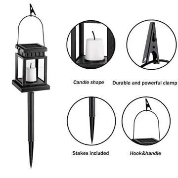 GIGALUMI Solar Hanging Lanterns 8 Pack for Outdoor Use