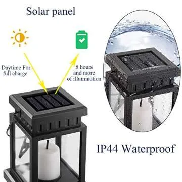 GIGALUMI Solar Hanging Lanterns 8 Pack for Outdoor Use