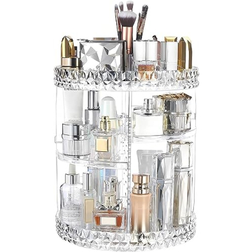 ZHIAI 360 Rotating Makeup Organizer - Large Capacity Beauty Carousel