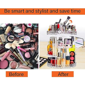 ZHIAI Rotating Makeup Organizer - Large Capacity Clear