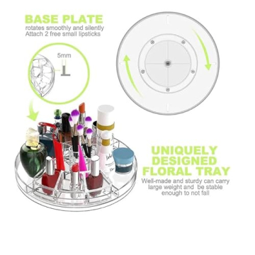 ZHIAI Rotating Makeup Organizer - Large Capacity Clear