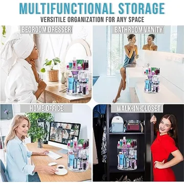 ZHIAI Rotating Makeup Organizer - Large Capacity Clear