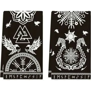 Black Eagle Dragon Kitchen Towels Set of 2