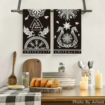 Black Eagle Dragon Kitchen Towels Set of 2