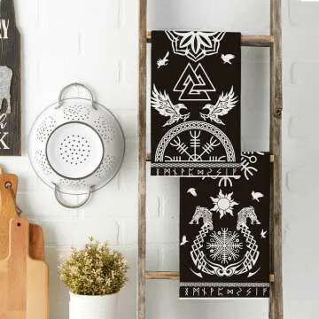 Black Eagle Dragon Kitchen Towels Set of 2