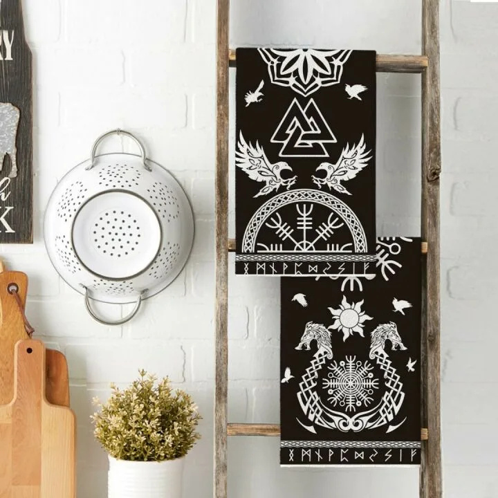 Black Eagle Dragon Kitchen Towels Set of 2