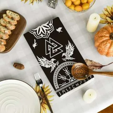 Black Eagle Dragon Kitchen Towels Set of 2