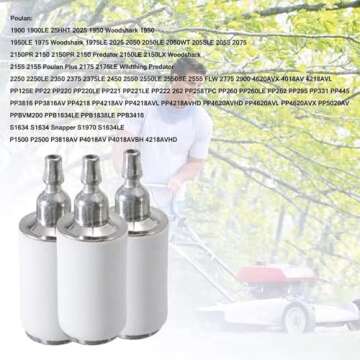 Podoy 530095646 Fuel Filter for Compatible with Poulan Chainsaw 2050 2150 2375 Weedeater Craftsman Trimmer Chainsaw Blower # 530010897 530014362 530014815 530023364 530047004 530095649 (Pack of 15)