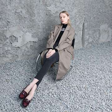 Fringed Slip On Loafers Shoes for Women,Classic Patent Leather Round Toe Low Leather Loafers Girl Driving Walking Casual Boat Shoes Bright rad 38