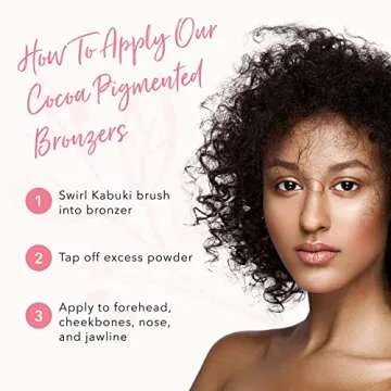 100% PURE Cocoa Pigmented Bronzer Powder for Face Makeup Contour Soft Shimmer Sun Kissed Glow Cocoa Gem (Light Peachy Brown w/Golden Undertones) - 0.32 Oz