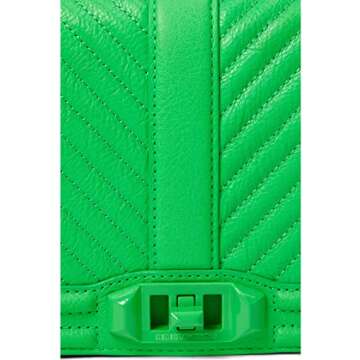 Rebecca Minkoff Chevron Quilted Small Love Crossbody Neon Green One Size