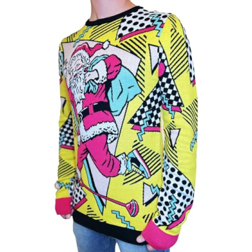 Funny Ugly Christmas Sweater - LED Lights and Soft Fabric - 80s Style