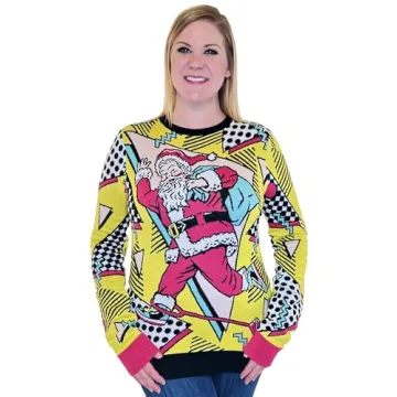 Funny Ugly Christmas Sweater - LED Lights and Soft Fabric - 80s Style