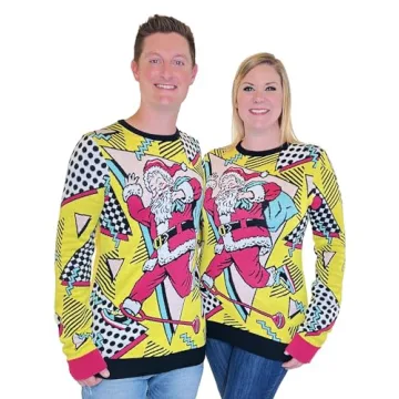 Funny Ugly Christmas Sweater - LED Lights and Soft Fabric - 80s Style