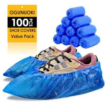 Shoe Covers Disposable Non Slip -100 Pack(50 pairs) 15.7'' Hygienic Waterproof Foot Booties Covers R...