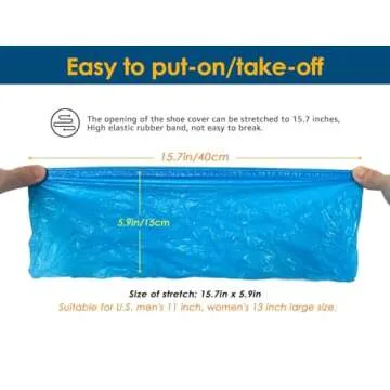 Durable Disposable Non Slip Shoe Covers - 100 Pack