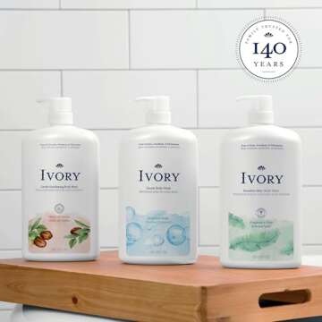 Ivory Body Wash Gentle, Free of dyes, parabens, and phthalates, Original Scent, 35 oz