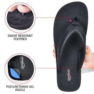 AEROTHOTIC Women's Plantar Fasciitis Flip Flops with Arch Support