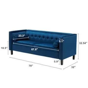 Dreamsir 7097 Sofas, Navy Blue Velvet