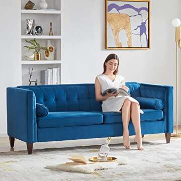 Dreamsir 7097 Sofas, Navy Blue Velvet