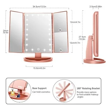 WEILY Makeup Mirror with LED Lights and Dual Power Supply