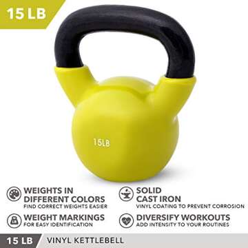 Kettlebell Weights by Day 1 Fitness - 15 Pounds Free Weights