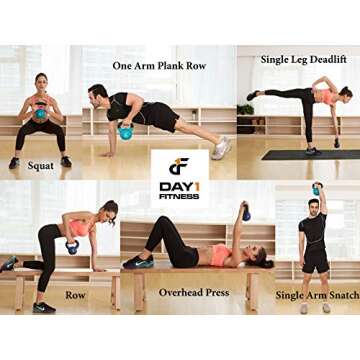 Kettlebell Weights by Day 1 Fitness - 15 Pounds Free Weights
