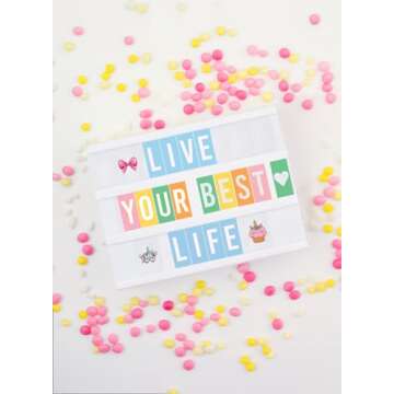 tricase Blue Cinema Light Box with 312 Letters, Emojis & 3 Markers - Led Light Box Sign for Home & B...