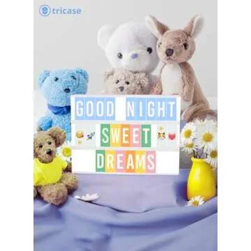 tricase Blue Cinema Light Box with 312 Letters, Emojis & 3 Markers - Led Light Box Sign for Home & Blue Bedroom Decor for Girls - Light Up Letter Board - Best Gift Idea for Girls on Birthday