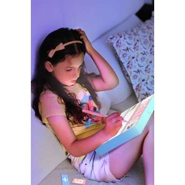 tricase Blue Cinema Light Box with 312 Letters, Emojis & 3 Markers - Led Light Box Sign for Home & Blue Bedroom Decor for Girls - Light Up Letter Board - Best Gift Idea for Girls on Birthday