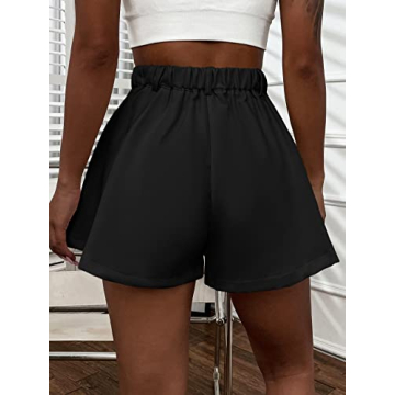 Stylish Verdusa Women's High Waist Pleated Wide Leg Shorts