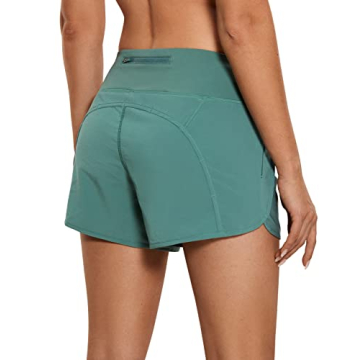 CRZ YOGA Womens Lightweight Gym Athletic Workout Shorts Liner 4" - Quick Dry Running Sport Spandex S...