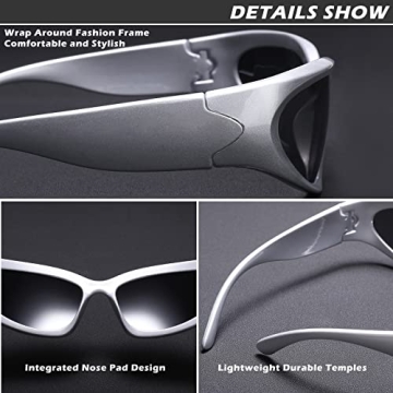 COASION Wrap Around Fashion Sunglasses for Men and Women