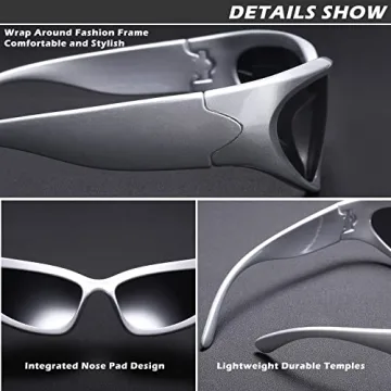 COASION Wrap Around Fashion Sunglasses for Men and Women