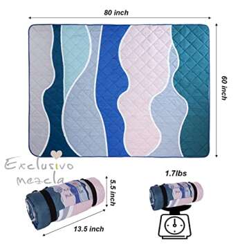 Exclusivo Mezcla Waterproof Picnic Blankets Three Layer 60x80 Inch Large Sandproof Beach Blanket Fol...