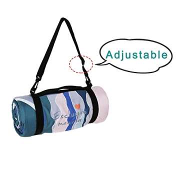 Exclusivo Mezcla Waterproof Picnic Blankets Three Layer 60x80 Inch Large Sandproof Beach Blanket Foldable Outdoor Blanket for Camping on Grass Picnic Mat Waved Blue