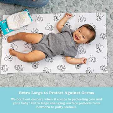 Disney Baby by J.L. Childress Disposable Changing Pads for Baby - Disney Travel Essential - Diaper Changing Table Liners - Disposable Travel Changing Pads, 26"x18" - Mickey & Minnie Mouse - Pack of 24