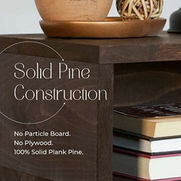 BELLEMARK Floating Nightstand | Rustic Wall Mounted Nightstand, Wood Bedside Shelf and Floating Nightstands for Bedrooms - Handmade Floating Table or End Table (Kona)