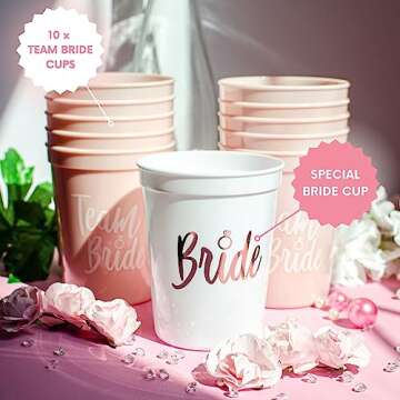 Stylish Team Bride Cups for Bachelorette Celebrations