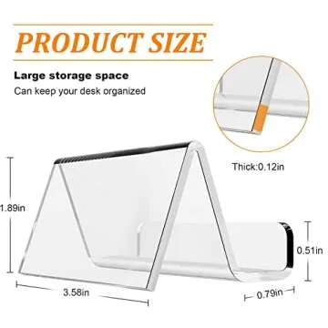 EMOMAS Acrylic Business Card Holder for Desk, Business Card Stand Desktop Business Card Holders for ...