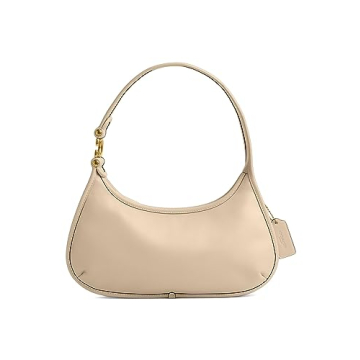 COACH Glovetanned Leather Eve Shoulder Bag - Elegant & Spacious Ivory Handbag
