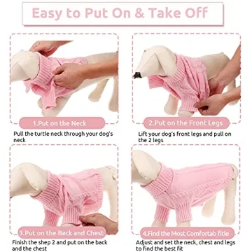 Queenmore Small Dog Turtleneck Sweater for Winter Warmth