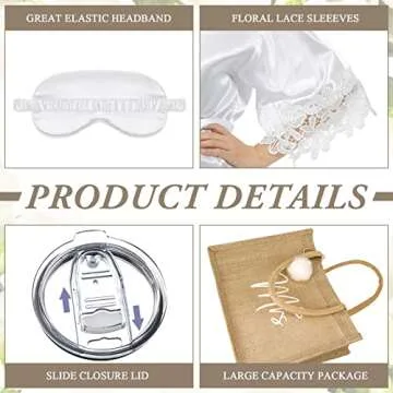 Handepo Bridal Party 5 Pcs Slippers Robes Tote Set