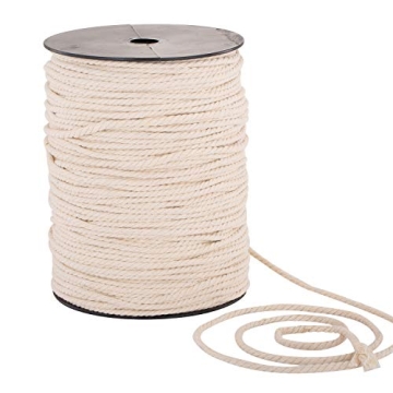 Macrame Cord 4mm x 240yd | 100% Natural Cotton Macrame Rope | 3 Strand Twisted Cotton Cord for Handm...