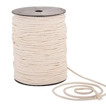 Macrame Cord 4mm x 240yd | 100% Natural Cotton Macrame Rope | 3 Strand Twisted Cotton Cord for Handm...