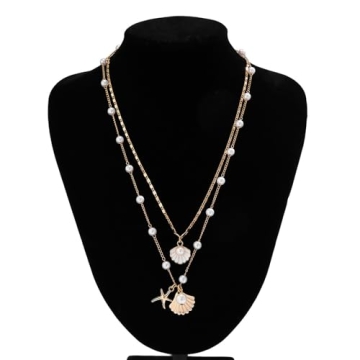 Seashell Necklace for Women Stylish Layered Charm Jewelry