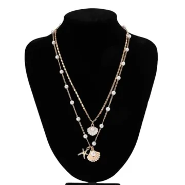 Seashell Necklace for Women Stylish Layered Charm Jewelry