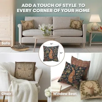 Elegant Charlotte Decorative Pillow Covers - 14x14 Tapestry